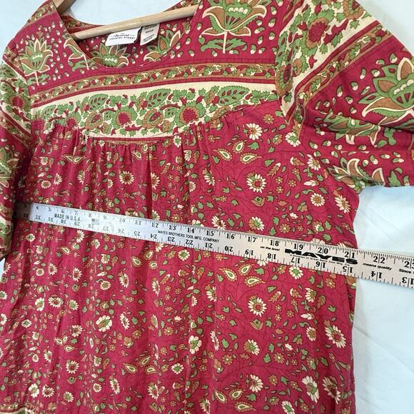 Vermont Country Store Boho Print Cotton Muu Muu Maxi Dress SIZE MEDIUM Pockets - Picture 8 of 9